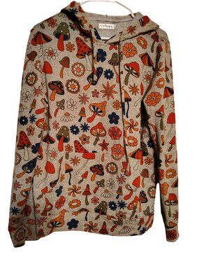 L.A. Soul Medium Mushroom Hoodie Sweatshirt Kangaroo Pocket Shrooms Mystical